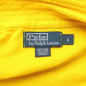 POLO RALPH LAUREN ジャージ トラックジャケット ブルゾン ハイネック ビッグポニー ロゴ 刺繍 ジップアップ L 黄 イエロー 黒 ブラック