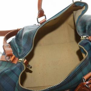 POLO RALPH LAUREN ボストンバッグ 旅行バッグ ショルダー 2WAY PVCレザー ブラックウォッチ チェック柄 ロゴ 緑 グリーン GY13