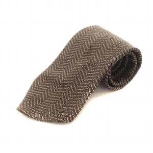 ネクタイ レギュラータイ 総柄 絹 シルク 茶 ブラウン 758776T