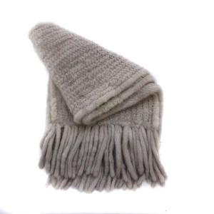 GIVENCHY マフラー ストール ファー 毛皮 ミンク フリンジ グレー