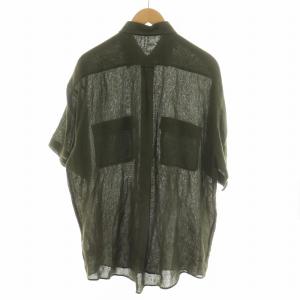 VALENTINO スポーツ 半袖シャツ カットソー ロゴ刺繍 麻 リネン 50 XL 緑 グリーン GY17