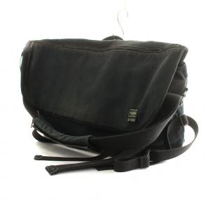 PORTER 2-TACS クランカーズ メッセンジャー バッグ ボストン ショルダー キャンバス 紺 ネイビー