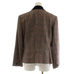 burberrys ステンカラージャケット チェック柄 シルク混 ベロア 11 ベージュ 黒