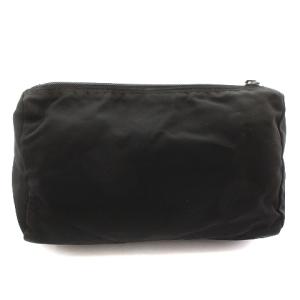 PRADA ポーチ コスメポーチ 三角ロゴプレート ナイロン 黒 ブラック