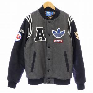 スタジアム ジャケット スタジャン ブルゾン 裏地キルティング ロゴ ワッペン トレフォイル 刺繍 ヒョウ柄 レオパード ボア