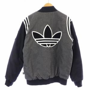 adidas Originals スタジアム ジャケット スタジャン ブルゾン 裏地キルティング ロゴ ワッペン トレフォイル 刺繍 ヒョウ柄 レオパード ボア