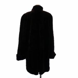 SAGA MINK 銀サガ ファーコート 毛皮 アウター シェアードミンク ロング 肩パッド 裏地総柄 F 茶色 ブラウン