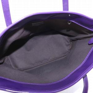 GHERARDINI トートバッグ ハンドバッグ PVC モノグラム Gマーク ロゴ 総柄 茶色 ブラウン 紫 パープル