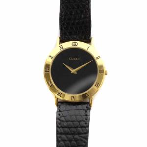 3000.2.M 腕時計 クォーツ 2針 ローマ数字 レザーベルト パイソン型押し ブラック 