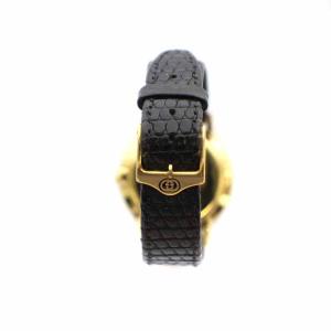 GUCCI 3000.2.M 腕時計 クォーツ 2針 ローマ数字 レザーベルト パイソン型押し ブラック 