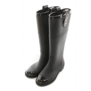 89874 レインブーツ ラバー スタースタッズ 24cm ブラック