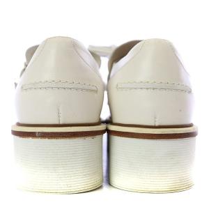 TOD'S キルトタッセル ローファー シューズ ラウンドトゥ ウェッジヒール 厚底 レザー 牛革 バックル付き 39 25.5cm 白