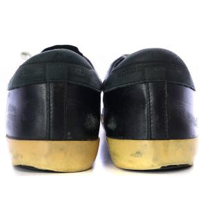 GOLDEN GOOSE SUPERSTAR スニーカー シューズ ローカット レザー 牛革 ダメージ加工 パンチング 星 41 25.5cm 黒 ブラック