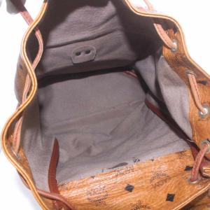 MCM リュックサック デイパック レザー ヴィセトス柄 総柄 ベルト ロゴ 茶色 ブラウン
