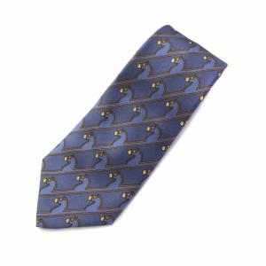 ヴィンテージ ネクタイ シルク レギュラータイ ホース柄 総柄 紺 ネイビー