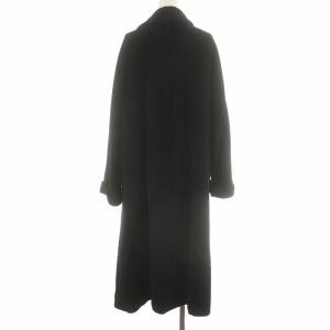 Max Mara 白タグ チェスターコート ロング アウター 比翼 アルパカ ウール混 US6 ブラック
