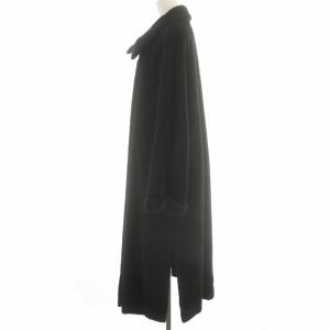 Max Mara 白タグ チェスターコート ロング アウター 比翼 アルパカ ウール混 US6 ブラック