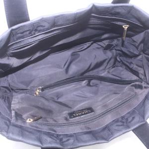 CHANEL ニュートラベル ハンドバッグ トートバッグ ナイロン ココマーク 総柄 オープントップ ブラック