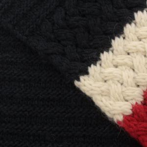 MONCLER SCIARPA マフラー トリコロール ロゴワッペン ウール アルパカ混 赤 レッド 白 ホワイト 紺 ネイビー