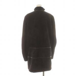 LOEWE ヴィンテージ ムートンコート ラムレザー 羊革 アナグラム 裏ボア 40 ブラック