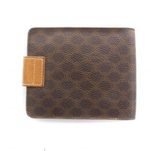 CELINE 二つ折り財布 ウォレット マカダム柄 レザー ロゴ 茶 ブラウン CE00/12 GY11
