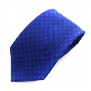 ネクタイ レギュラータイ 絹 シルク 総柄 ガンチーニ ロゴ 青 ブルー