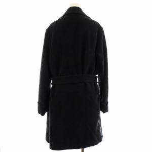 RALPH LAUREN ガウンコート チェスター ウエストリボン ウール ロング 9 M ダークグレー