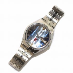 SEIKO ELNIX SG エルニクス 腕時計 ウォッチ デイデイト 星型カットガラス クォーツ 文字盤青 ブルー シルバー色 0723-6020
