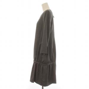 DAISY LIN ソルボンヌ ワンピース ひざ丈 ノーカラー 長袖 総裏地 ウール カシミヤ混 42 L グレー 32391