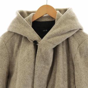 AKM 18AW ロープ コート WRAP ROPE COAT フード アルパカ混 ミドル M ベージュ C051-WOL024-97
