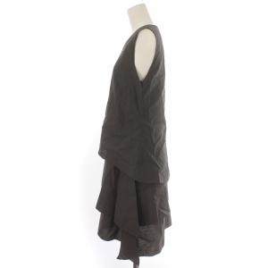 BRUNELLO CUCINELLI ワンピース ひざ丈 ノースリーブ タンクツイスト 総裏地 S 茶 ブラウン