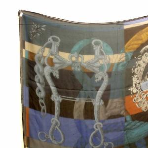 HERMES カレ140 DELLA CAVALLERIA スカーフ シルク マルチカラー
