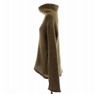 EMPORIO ARMANI ヴィンテージ ニット セーター 長袖 ハーフジップ タートルネック アルパカ混 モヘヤ混 40 L 茶 ブラウン