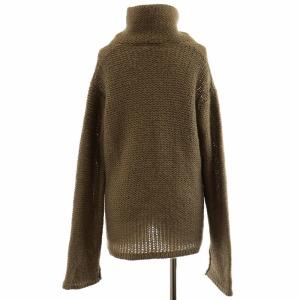 EMPORIO ARMANI ヴィンテージ ニット セーター 長袖 ハーフジップ タートルネック アルパカ混 モヘヤ混 40 L 茶 ブラウン