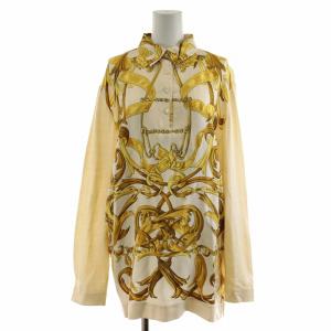 ヴィンテージ ポロシャツ ニット 切替 長袖 ツイルレーヌ 総柄 L  