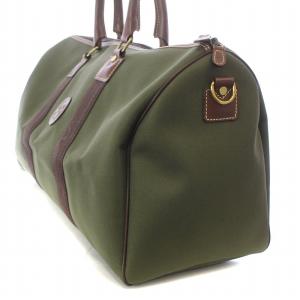 HUNTING WORLD サファリトゥデイ ボストンバッグ ハンド 旅行鞄 キャンバス レザー ロゴ パッチ ゴールドカラー金具 カーキ 茶 ブラウン