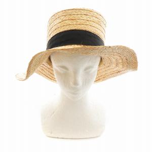 Ermanno Scervino 麦わら帽子 ストローハット タグ付き リボン 茶 ブラウン 827-18800-910 GY99