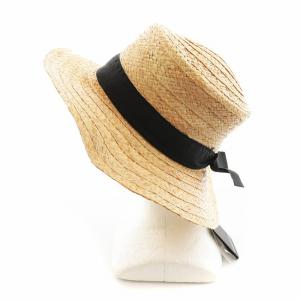 Ermanno Scervino 麦わら帽子 ストローハット タグ付き リボン 茶 ブラウン 827-18800-910 GY99
