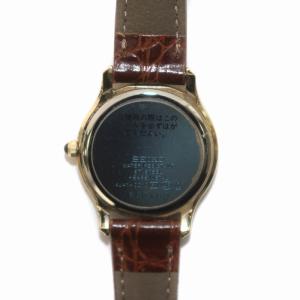 SEIKO EXCELINE エクセリーヌ 腕時計 ウォッチ クォーツ レザーベルト ゴールド色 茶 ブラウン 4J41-0010