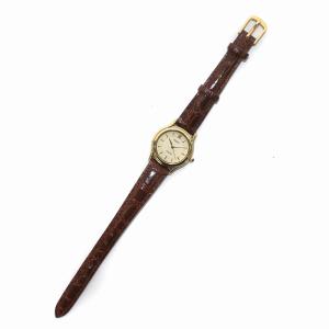 SEIKO EXCELINE エクセリーヌ 腕時計 ウォッチ クォーツ レザーベルト ゴールド色 茶 ブラウン 4J41-0010