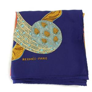HERMES カレ90 ART des STEPPES ステップ美術 スカーフ 大判 馬 シルク マルチカラー