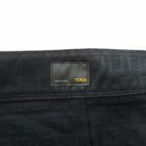 FENDI タイトスカート ひざ丈 コットン ズッカ柄 ズッキーノ 42 M 黒 ブラック GY22