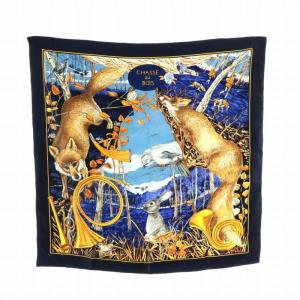 カレ 90 CHASSE au BOIS 森の狩猟 スカーフ シルク マルチカラー