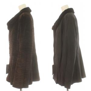 SAGA MINK シェアード ミンク ファーコート 染め 染色 毛皮 リバーシブル アウター ナイロン 茶 ダークブラウン 黒 ブラック