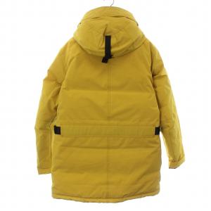 THE NORTH FACE 韓国 ホワイトレーベル モンタナスアルファ ダウンジャケット コート ハーフ フード ロゴ刺繍 ベルト 100 L 黄 イエロー
