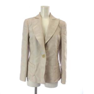 EMPORIO ARMANI スーツ セットアップ テーラードジャケット シングル 1B 総裏地 タイトスカート ひざ丈 ジップフライ 総柄 36 S グレー