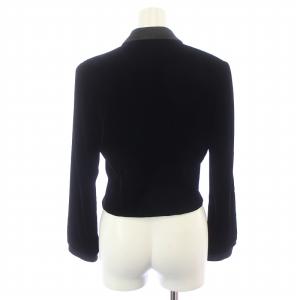 GIORGIO ARMANI ヴィンテージ スーツ セットアップ 上下 テーラードジャケット ダブル 総裏地 ショート丈 ベロア サテン 切替 ラップ 巻きスカート