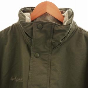Columbia マウンテンパーカー ジャケット ジップアップ ロゴ 刺繍 L カーキ GY01