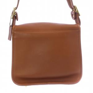 COACH オールドコーチ ショルダーバッグ オールレザー フラップ ターンロック ゴールドカラー金具 ロゴ チャーム付き キャメル 9525