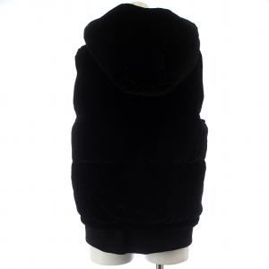 Theory 17AW BODY PUFFER VELVET ダウンベスト フード ベロア ベルベット S 黒 ブラック 01-7302100